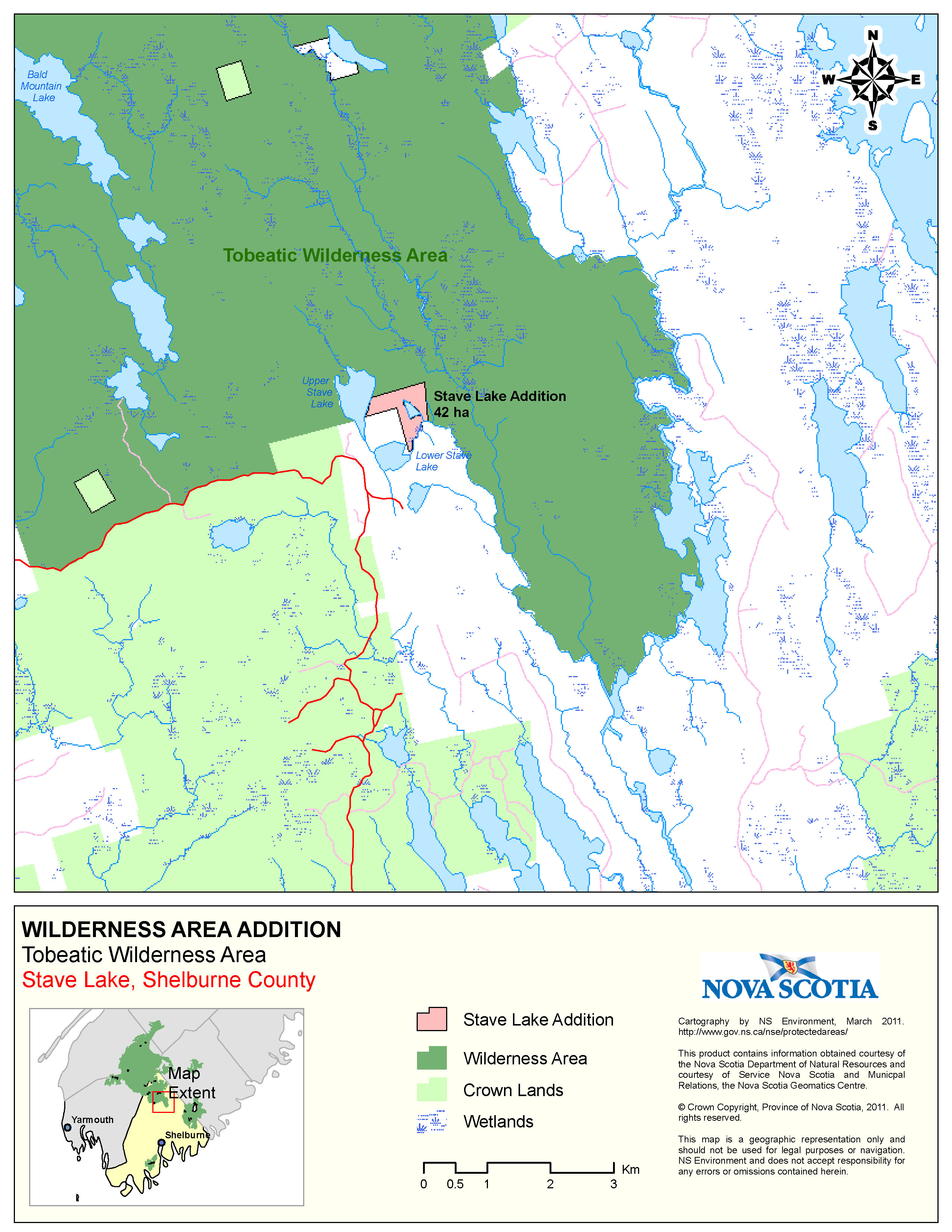 Approximate Boundaries of Crown Land at Stave Lake, Shelburne County